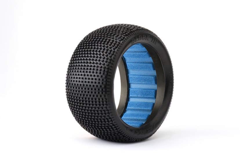 Block In 1/8 Truggy Tires, Ultra Soft with Inserts (Blue
