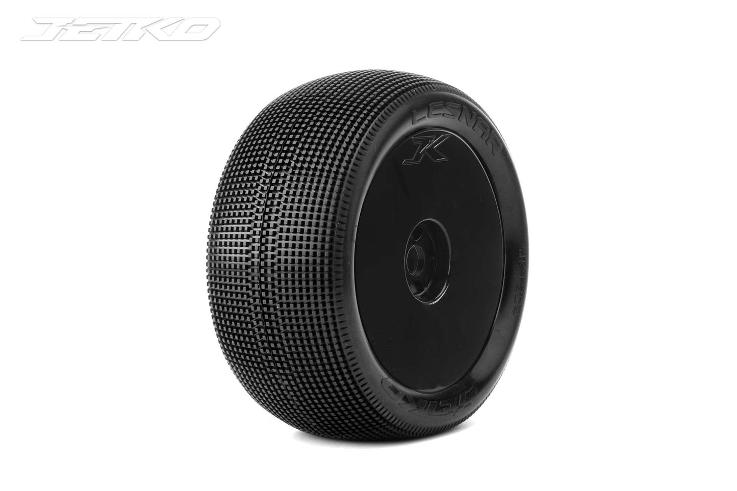 Lesnar 1/8 Truggy Tires Mounted on Black Dish Rims,