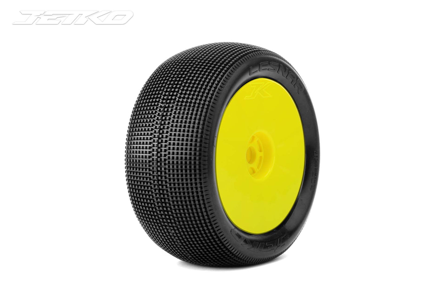 Lesnar 1/8 Truggy Tires Mounted on Yellow Dish Rims,
