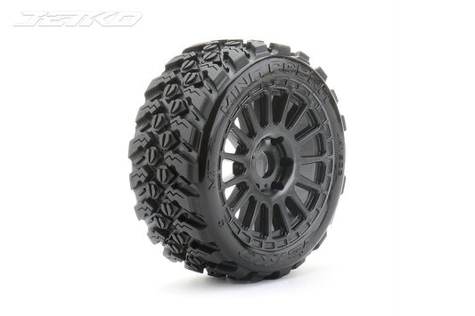 1/8 Buggy King Cobra Tires Mounted on Black Radial Rims,
