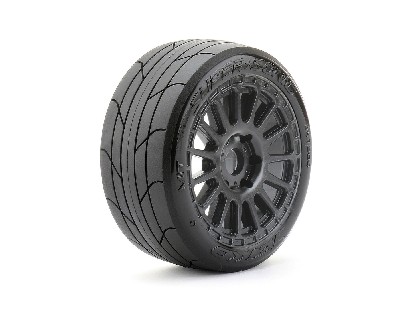 1/8 Buggy Super Sonic Tires Mounted on Black Radial Rims,