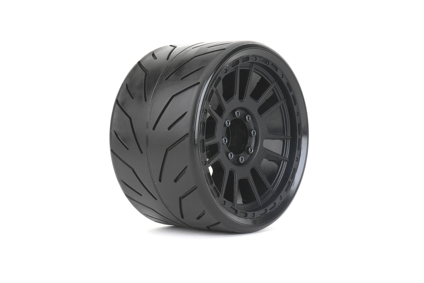 1/8 SMT 4.0 Black Phoenix Tires Mounted on Black Claw