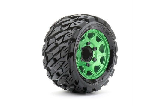 1/10 ST 2.8 EX-Rockform Tires Mounted on Metal Green Claw