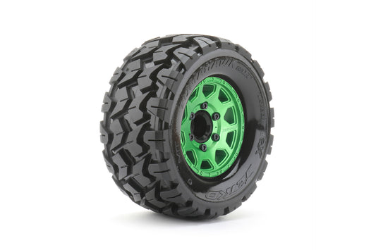 1/10 MT 2.8 EX-Tomahawk Tires Mounted on Metal Green Claw