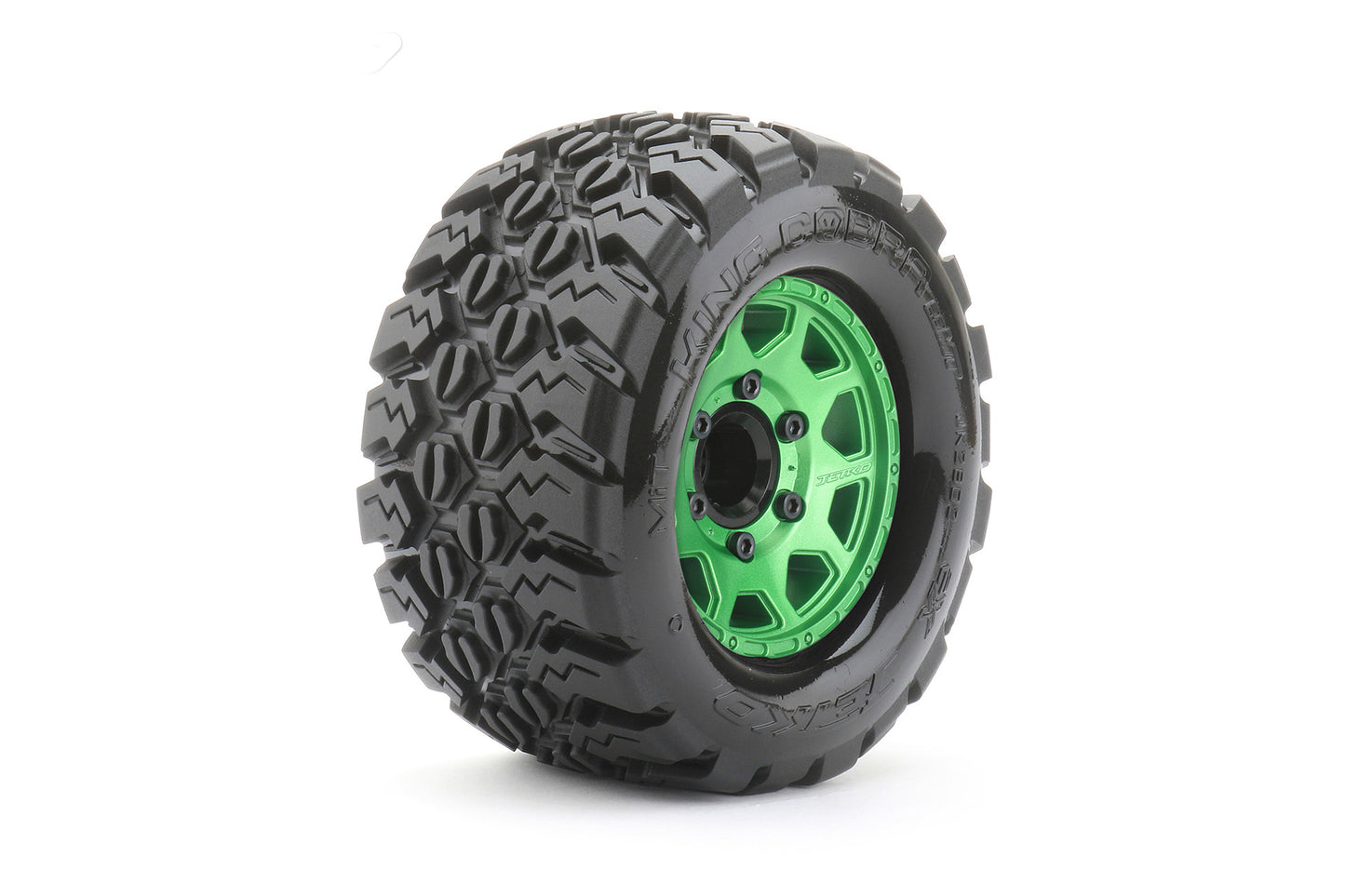1/10 MT 2.8 EX-King Cobra Tires Mounted on Metal Green