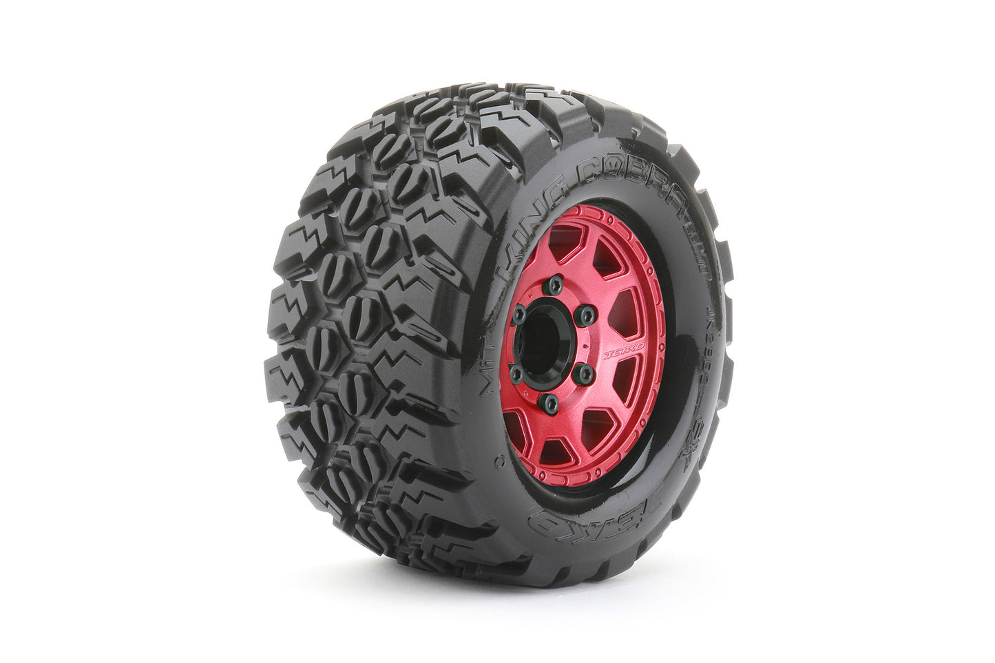 1/10 MT 2.8 EX-King Cobra Tires Mounted on Metal Red