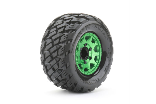 1/10 MT 2.8 EX-Rockform Tires Mounted on Metal Green Claw