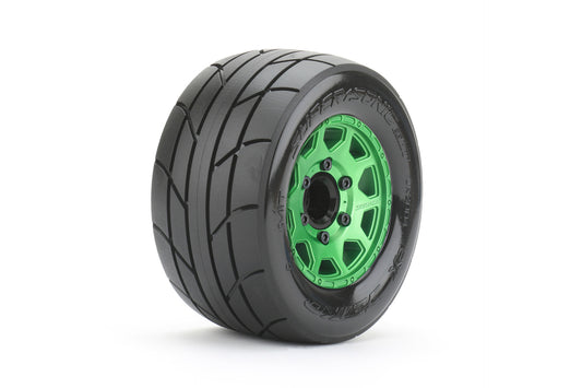 1/10 MT 2.8 EX-Super Sonic Tires Mounted on Metal Green