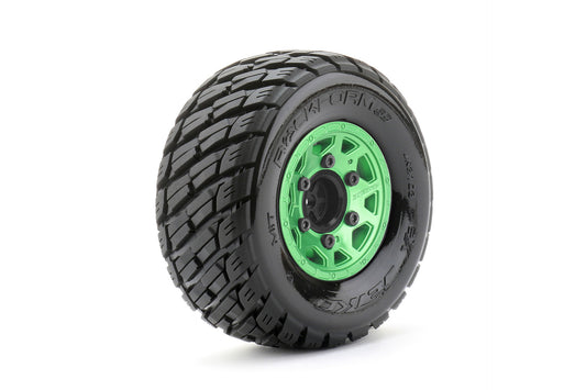 1/10 SC EX-Rockform Tires Mounted on Metal Green Claw