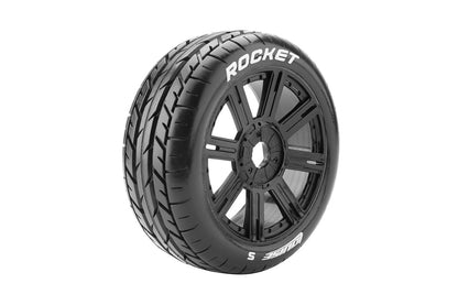 SC-Rock 1/10 Short Course Tires, Soft, 12, 14 & 17mm Removable Hex on Black Rim (2)
