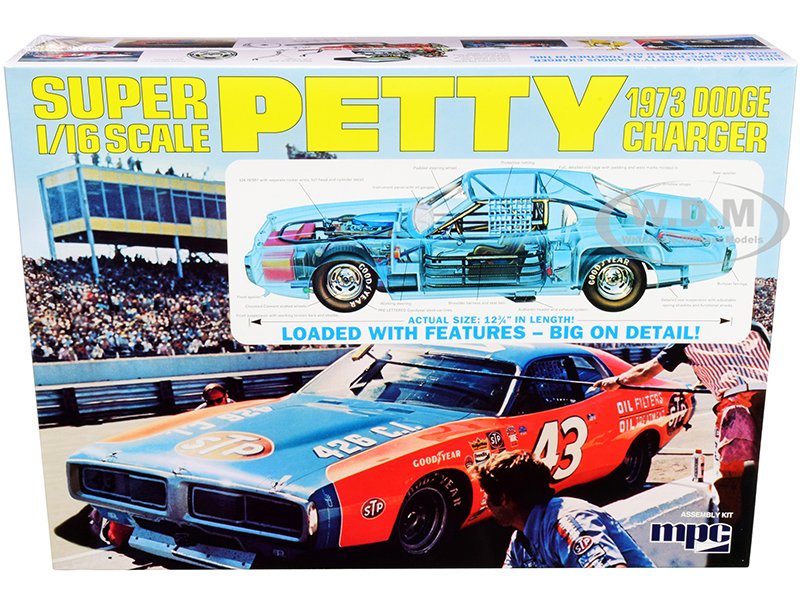 MPC Richard Petty 1973 Dodge Charger 1:16 Scale Model Kit