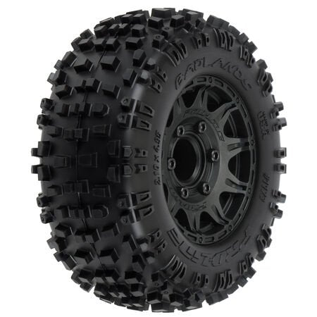 1/10 Badlands F/R 2.8" Mounted Tires MT 12mm (2) Black