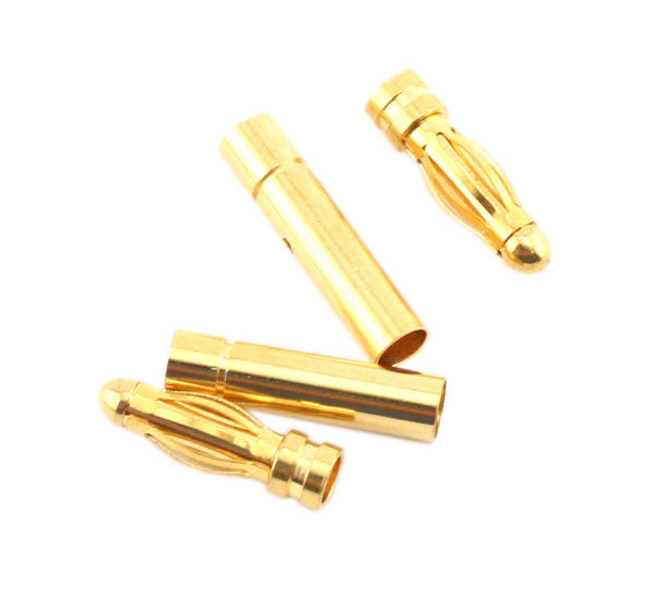 3.0mm Gold Plated Inline Bullet Connectors (2 Male / 2 Female)