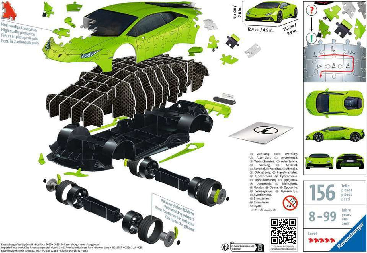 Lamborghini Huracan Verde 3D Puzzle