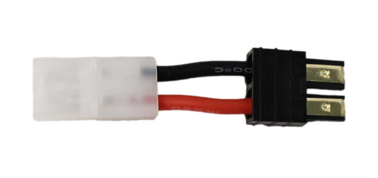 Battery/ESC Adapter: Male TRX to Female Tamiya This adapter allows a battery equipped with a Traxxas connector to be used with an ESC that utilizes a Tamiya-style connector