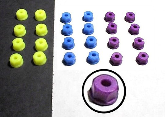 8-32 / 4mm Nylon Nuts Neon Blue (8pcs)