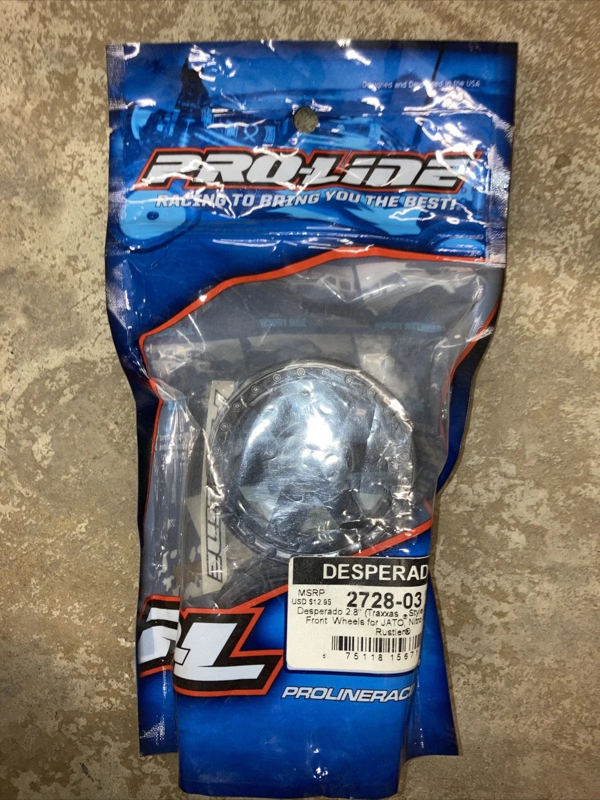 Desperado 2.8 Traxxas Style Bead Black Front Wheels for Jato,Nitro Stampede, Rustler