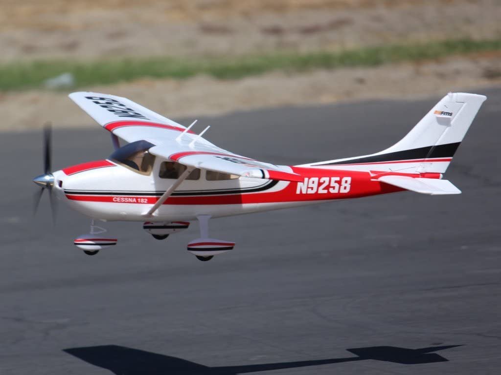 FMS Sky Trainer 182 RC Airplane 5CH 1400mm (55.5") Wingspan AT Red With Flaps LED PNP
