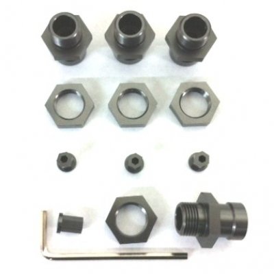 Aluminum 17mm Hex Conversion Kit, Gun Metal, for Traxxas Slash / Rally / Stampede / Hoss