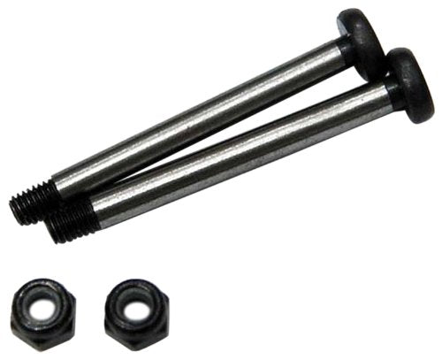 POLISHED STEEL REAR OUTER HINGE PIN WITH LOCK NUTS BLACK