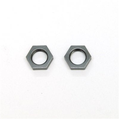 Aluminum 17mm Hex Adapter Lock-nut, Gun Metal, 1pr
