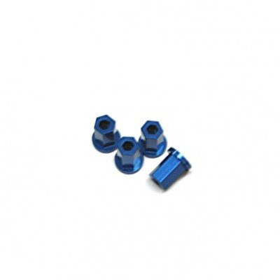 Replacement Aluminum 17mm Hex Lock-Nut, Blue, 4pcs