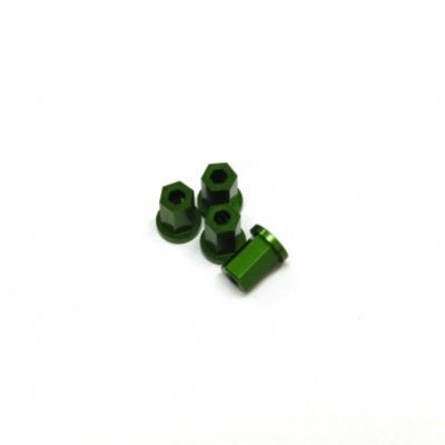 Replacement Aluminum 17mm Hex Lock-Nut, Green, 4pcs