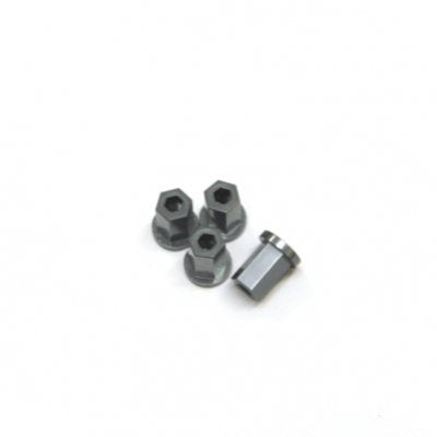 Replacement Aluminum 17mm Hex Lock-Nut, Gun Metal, 4pcs