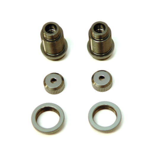 Aluminum Threaded Shock Bodies w/Collars, Gun Metal, for Traxxas 4Tec 2.0, 1pr