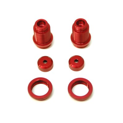 Aluminum Threaded Shock Bodies w/Collars, Red, for Traxxas 4Tec 2.0, 1pr