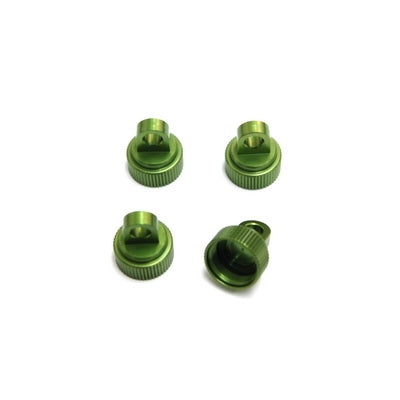 Green Upper Shock Caps-Traxxas CNC Machined Alum 4pc