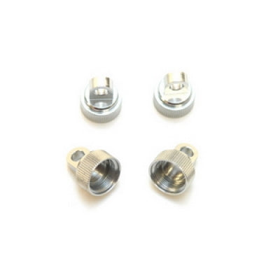 Silver Upper Shock Caps-Traxxa CNC Machined Alum 4pc