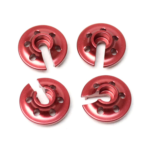Aluminum Lower Shock Spring Retainers-Traxxas 4Tec 2.0 Red