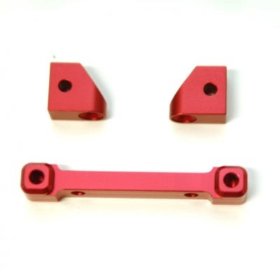 Aluminum Rear Hinge-Pin Blocks, Red, for Traxxas 4Tec 2.0, 3pcs Set