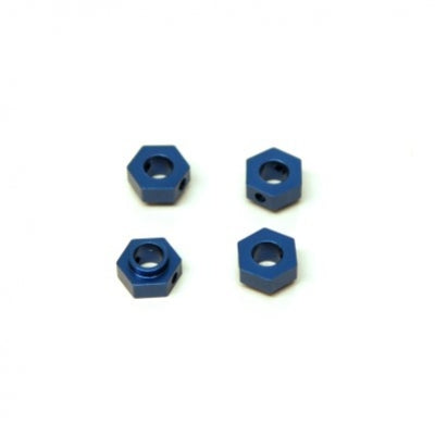Aluminum Hex Adapters, Blue, for Traxxas 4Tec 2.0, 4pcs