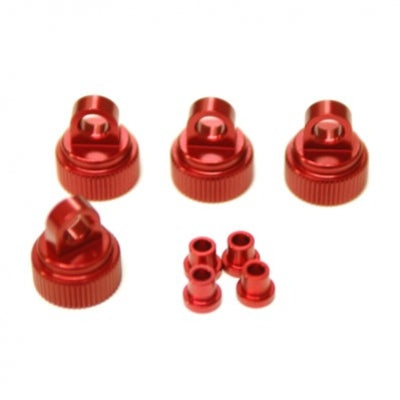 CNC Machined Alum. Shock Caps for Traxxas 4Tec 2.0 (Red)