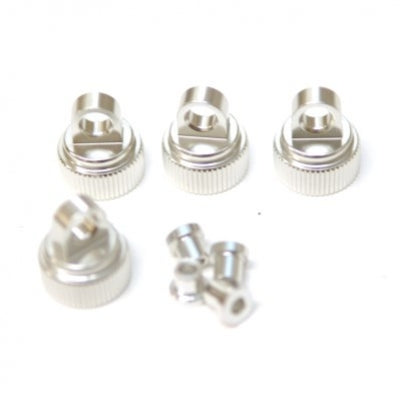 Aluminum Shock Caps, w/Shock Bushings, Silver, for Traxxas 4Tec 2.0, 4pcs