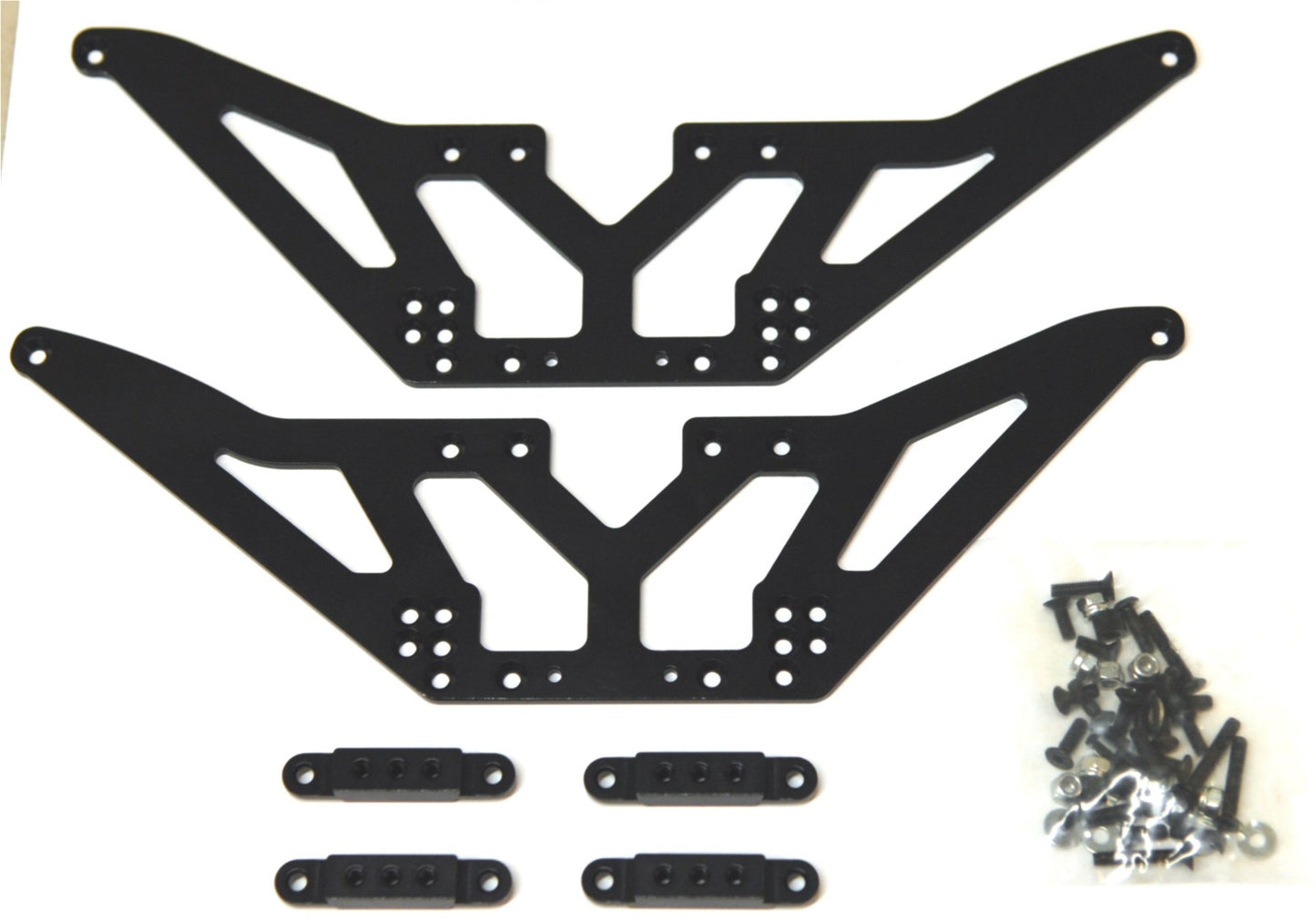 Aluminum Chassis Lift Kit +4 Shock Mounts, w/Hardware, Black, for Axial SCX10