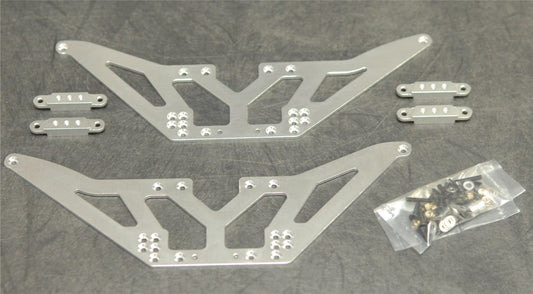 Aluminum Chassis Lift Kit +4 Shock Mounts, w/Hardware, Silver, for Axial SCX10