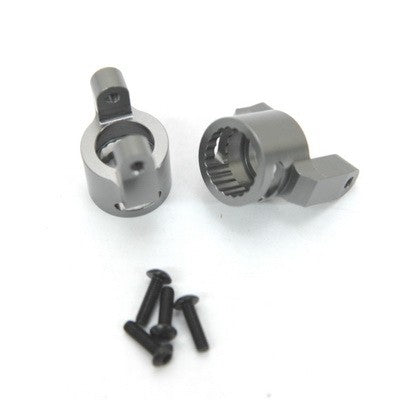 Precision Aluminum C-Hubs, Gun Metal, for Axial Wraith / RR10 Bomber / SMT10, 1pr
