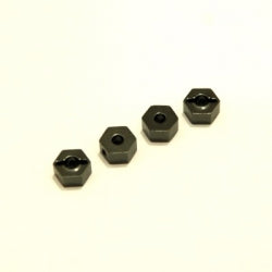 Aluminum 6.5mm Hex Adapters, Gun Metal, for Associated Enduro, 4pcs
