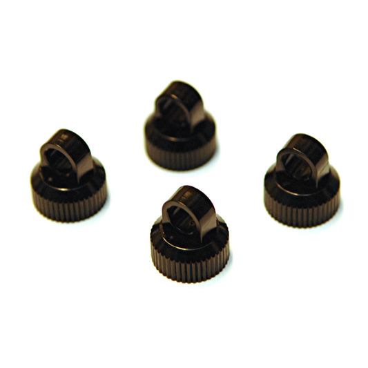 Aluminum Upper Shock Caps, Black, for Associated Enduro, 4pcs