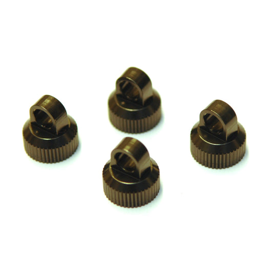 Aluminum Upper Shock Caps, Gun Metal, for Associated Enduro, 4pcs
