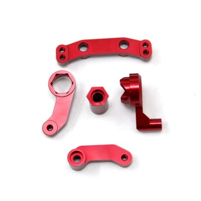 Aluminum Steering Bellcrank Set, Red, for Associated SC10 / B4 / T4