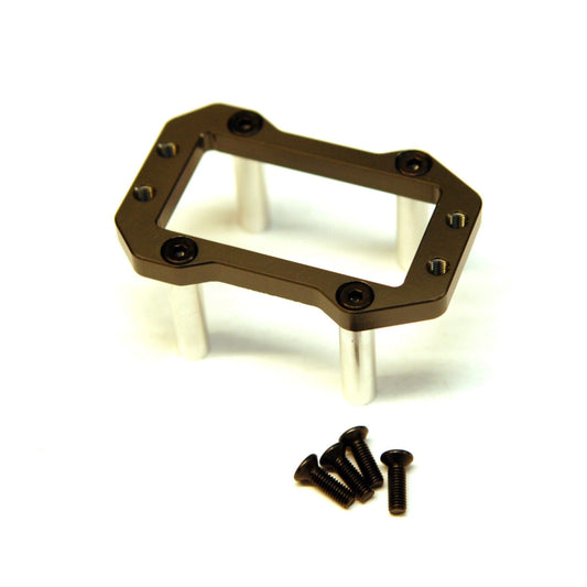 Aluminum Steering Servo Reinforcement Plate w/Posts, Gun Metal, for Arrma Outcast 6S