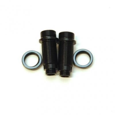 Aluminum Threaded Front Shock Bodies w/ O-Ring Collar, Black / Gun Metal, for Arrma, 1pr