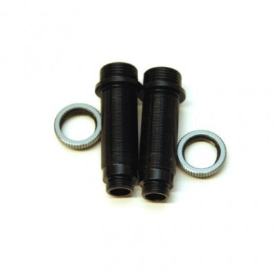 Aluminum Threaded Rear Shock Bodies w/ O-Ring Collar, Black / Gun Metal, for Arrma, 1pr