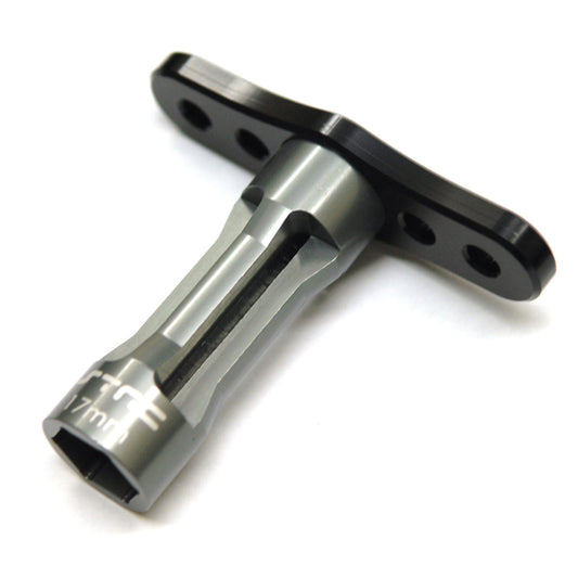Aluminum 17mm 1/8th Hex Wheel Nut Wrench, Black / Gun Metal
