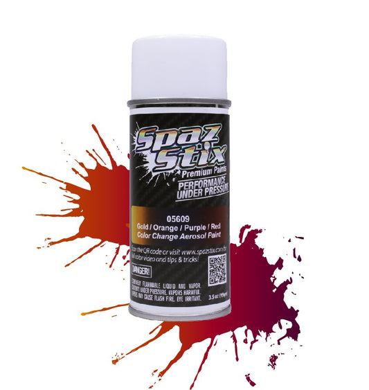 Color Change Aerosol Paint, Gold/Orange/Purple/Red, 3.5oz