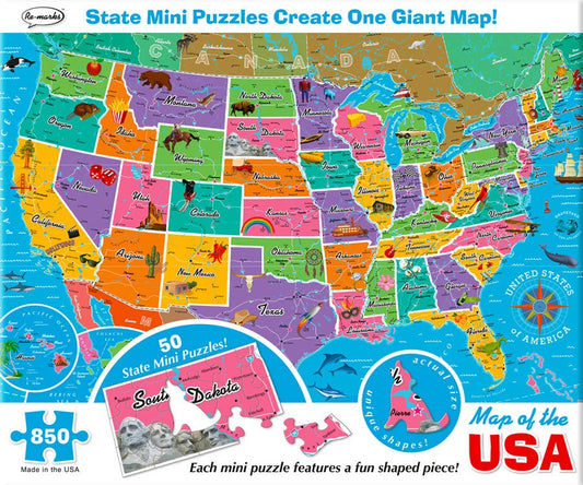 850 Piece Map of USA Puzzle